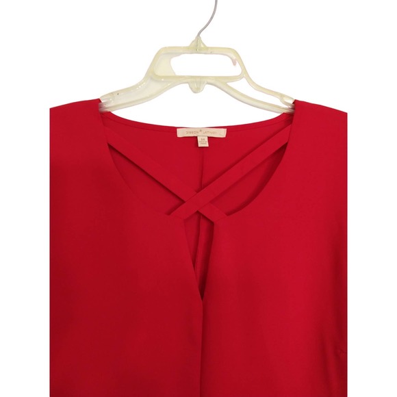 Gibson Latimer Red Bell Sleeves Crisscross Blouse - Picture 2 of 9